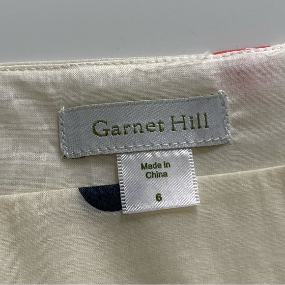 Garnet Hill A-Line Polka Dot Sleeveless Dress w/Tie Belt in Cream Size 6 - Picture 7 of 13